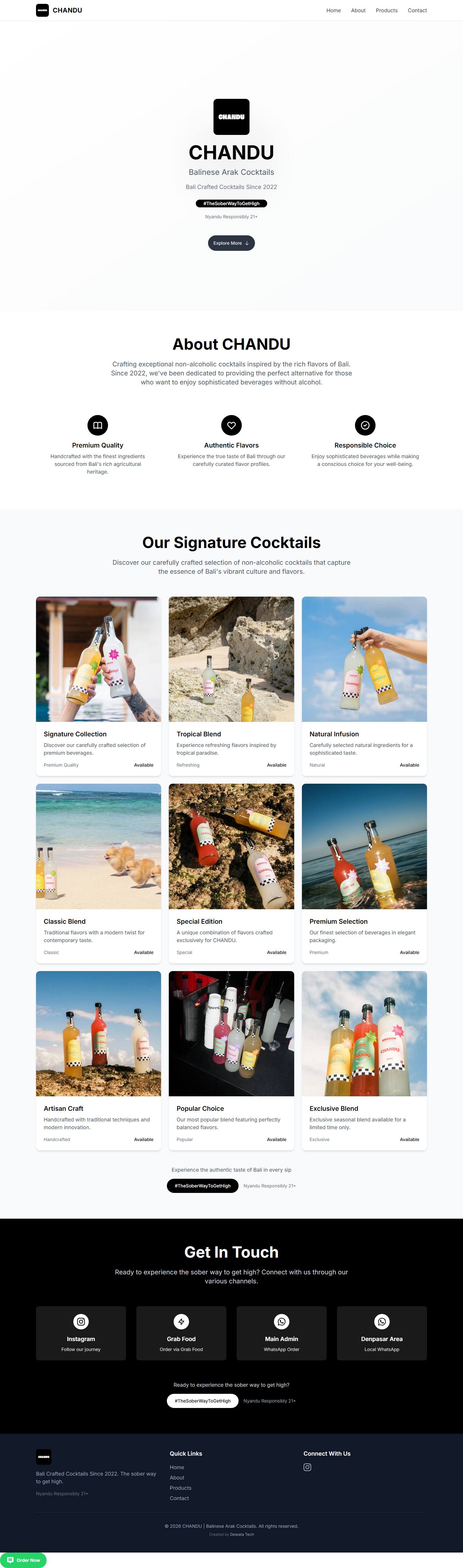 Chandu Cocktails · Cocktail bar Seminyak dengan menu interaktif + booking meja.